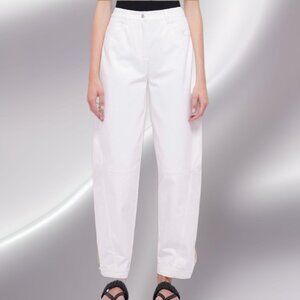 Simkhai Kairi Cotton-Blend Tapered Pants in White Size 00 NWT MSRP $425